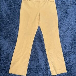 Cream Boot Cut Pants with Subtle Texture
